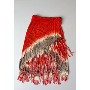 Venus Maxi Skirt Women's M Multi-color Tie-Dye, Fringe